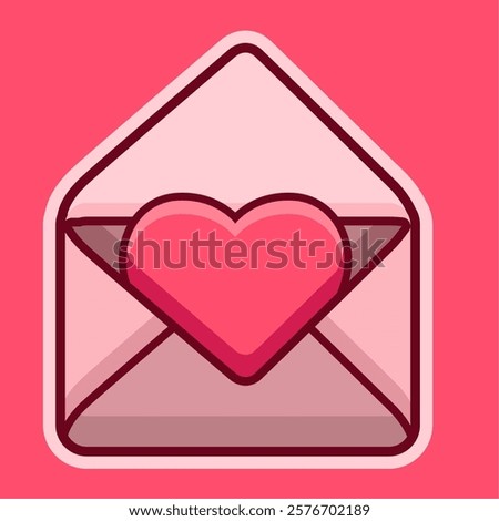 Valentine Day Love Letter vector illustration