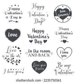 Valentine Day and Love lettering collection