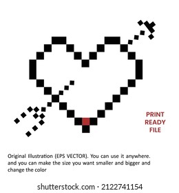 valentine day love pixel vector 14 February 2022