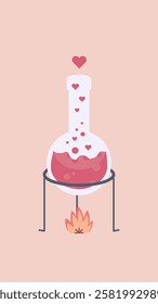 Valentine day: Love potion magic witch vector illustration 