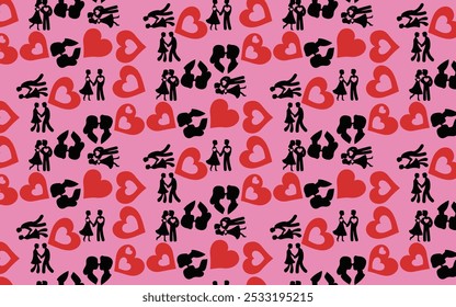 Valentine day love seamless pattern 