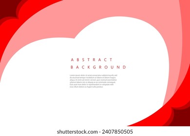 Valentine day modern background. Red heart design with space for text and message for banner, love sale or greeting card. vector illustration