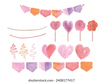 Valentine Day Object Clipart Watercolor