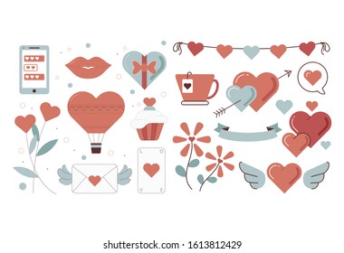 valentine day objects illustration design