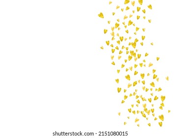 Valentine Day Offer. Greeting Voucher For Celebration. Holiday Frame. Golden Happy Backdrop. Special Concept For Anniversary. Yellow Fashion Design. Gold Valentine Day Offer.