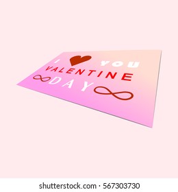 Valentine day on paper mock up background, stock vector