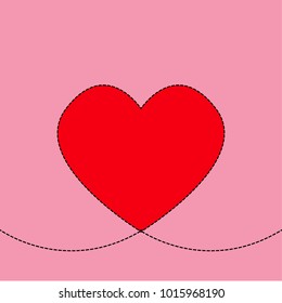 valentine day on pink background. valentine sign. flat style. valentine day wallpaper.

