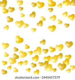 Valentine Day Pattern. Ornament Poster For Mom. Fashion Frame. Gold Retro Illustration. Special Design For Girl. Yellow Wedding Concept. Golden Valentine Day Pattern.