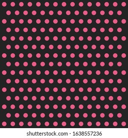 Valentine Day pattern polka dots. Template background in black and pink polka dots . Seamless fabric texture. Vector illustration