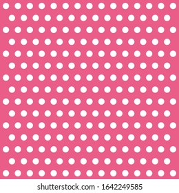 Valentine Day pattern polka dots. Template background in white and pink polka dots . Seamless fabric texture. Vector illustration