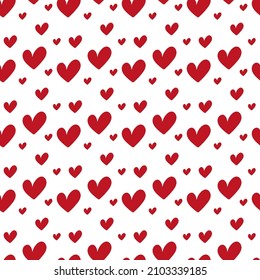 valentine day pattern seamless. Hand drawn line art hearts. Background