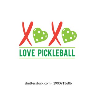 valentine day pickleball design, XoXoXo Love pickleball