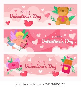 Valentine Day in Pink Banner