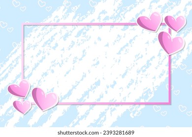 valentine day pink frame cute colorful love february hype style template blank copy text area background design 