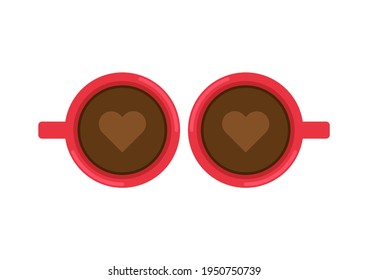 Valentine day poster design. Coffee vector. free space for text. Valentine coffee.