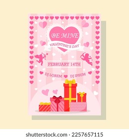 Diseño de plantillas de afiches de San Valentín