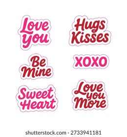 valentine day quotation stickers bundle
