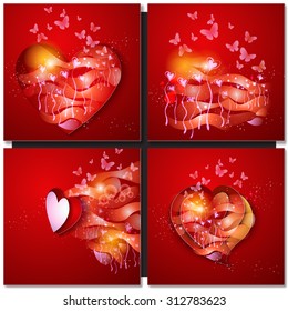 Valentine Day Red Background Greeting Card.