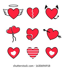 valentine day with red heart vector 