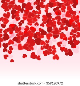 Valentine day red hearts background. Holiday Red hearts modern beautiful background for cards, invitations