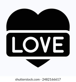 Valentine Day Related Heart, Valentine And Love, Isolated Silhouette Vector Icon.