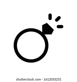 valentine day related love and romance diamond ring vector in solid design