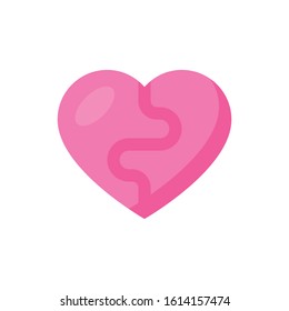 valentine day related love and romance heart broken vector in flat design