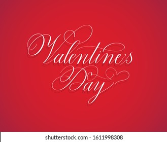 Valentine Day retro classic red calligraphy design