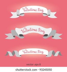 Valentine day ribbon banner