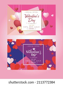 Valentine Day Riboon Invite Card