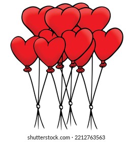 Valentine Day Romantic Cute Colored Drawing