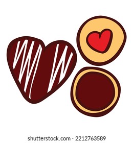 Valentine Day Romantic Cute Colored Drawing
