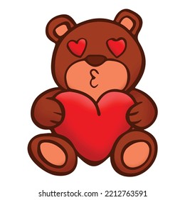 Valentine Day Romantic Cute Colored Drawing