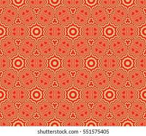 Valentine Day romantic vector geometric background. Floral ornament. rose color.