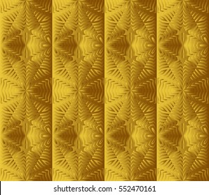 Valentine Day romantic vector geometric background. Floral ornament. yellow color. Bas-relief effect