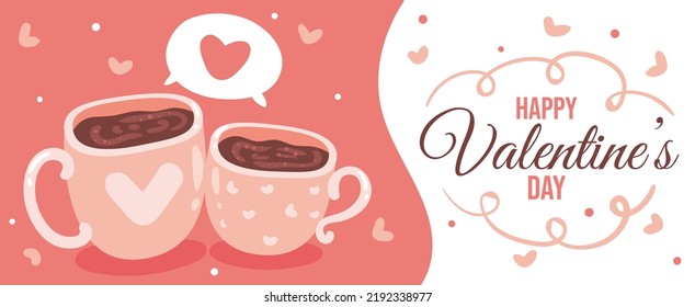valentine day sale horizontal banner vector flat design