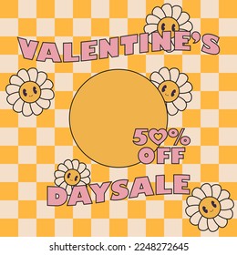 Valentine day sale poster, flyer or banner design
