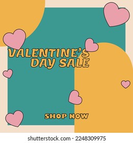 Valentine day sale poster, flyer or banner design 