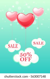 Valentine Day Sale poster vector graphics