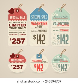 Valentine day sale tags