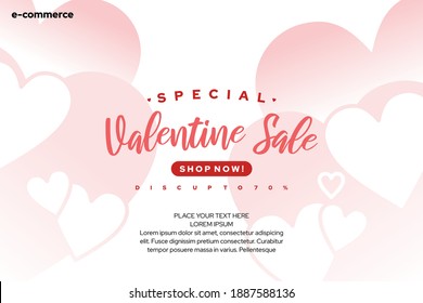 Valentine day sales promotion banner design suitable for social media post, brochure, poster, web banner etc.