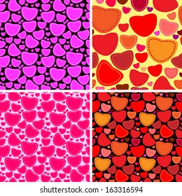 Valentine day seamless background pattern with the hearts