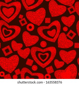Valentine day seamless background pattern with the hearts