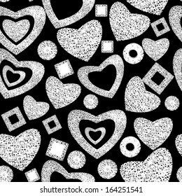 Valentine day seamless background pattern with the hearts