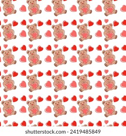 Valentine Day Seamless Heart Pattern Background
