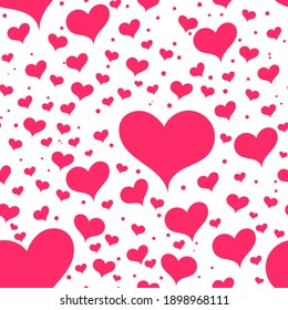Valentinstag, nahtloses Muster für Banner, Textilien, Tapeten oder Karten. Vektorhintergrund.