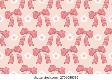 Día de San Valentín sin patrón con diseño de lazo para tela, algodón, Fondo de pantalla, satén todo tipo de impresión textil y fondo	