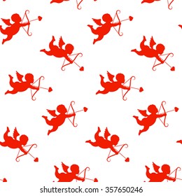 Valentine day seamless pattern and cupids