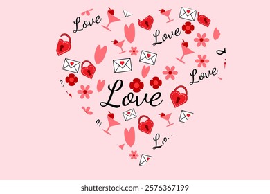 valentine day seamless pattern with heart shape.