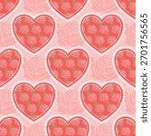 Valentine day valentine seamless pattern with hearts and roses design for fabric, cotton, wallpaper, satin all types of print textile and background	
